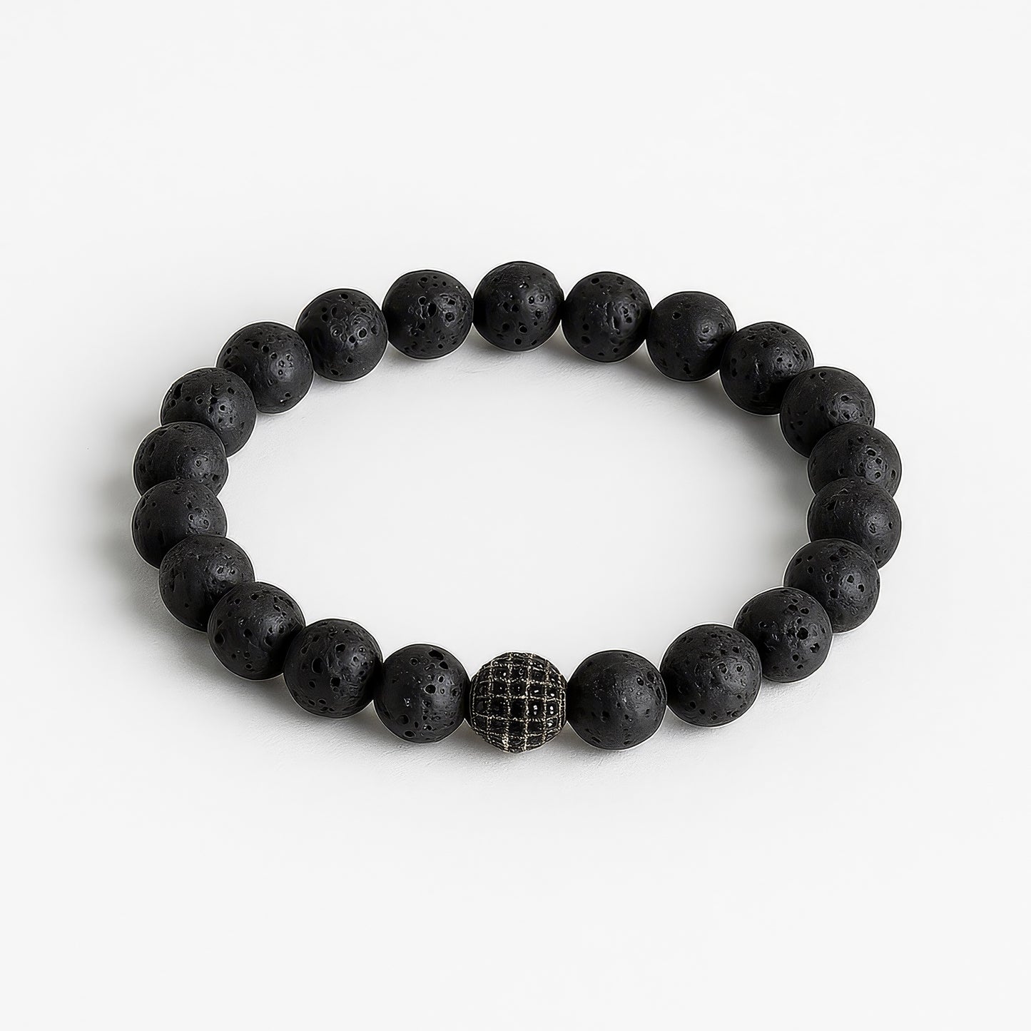 Royal Noir - Simple and Elegant with Matte Lava Stones and CZ Diamond