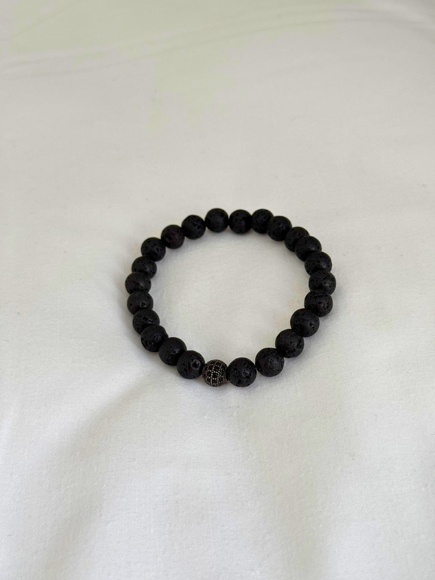 Royal Noir - Simple and Elegant with Matte Lava Stones and CZ Diamond